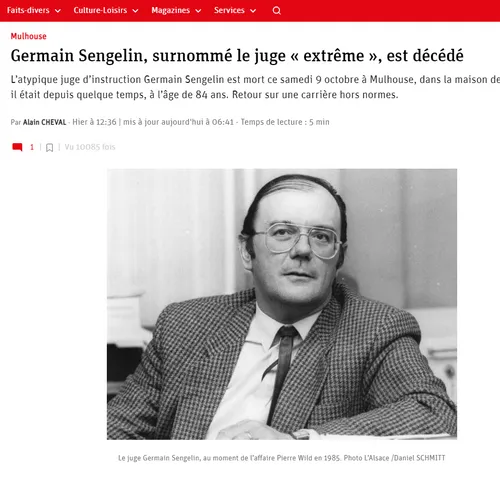 Mulhouse : disparition de l'ancien juge Germain Sengelin